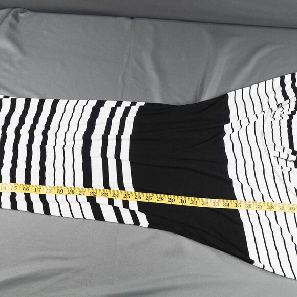 Womens Tank Dress XS Black White Knit Sundress Maxi Y2K Retro Statement Coastal - Picture 9 of 11